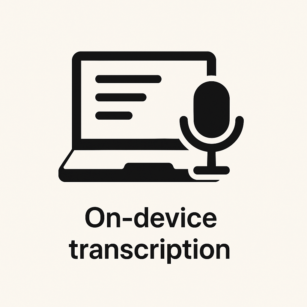 Local transcription UI